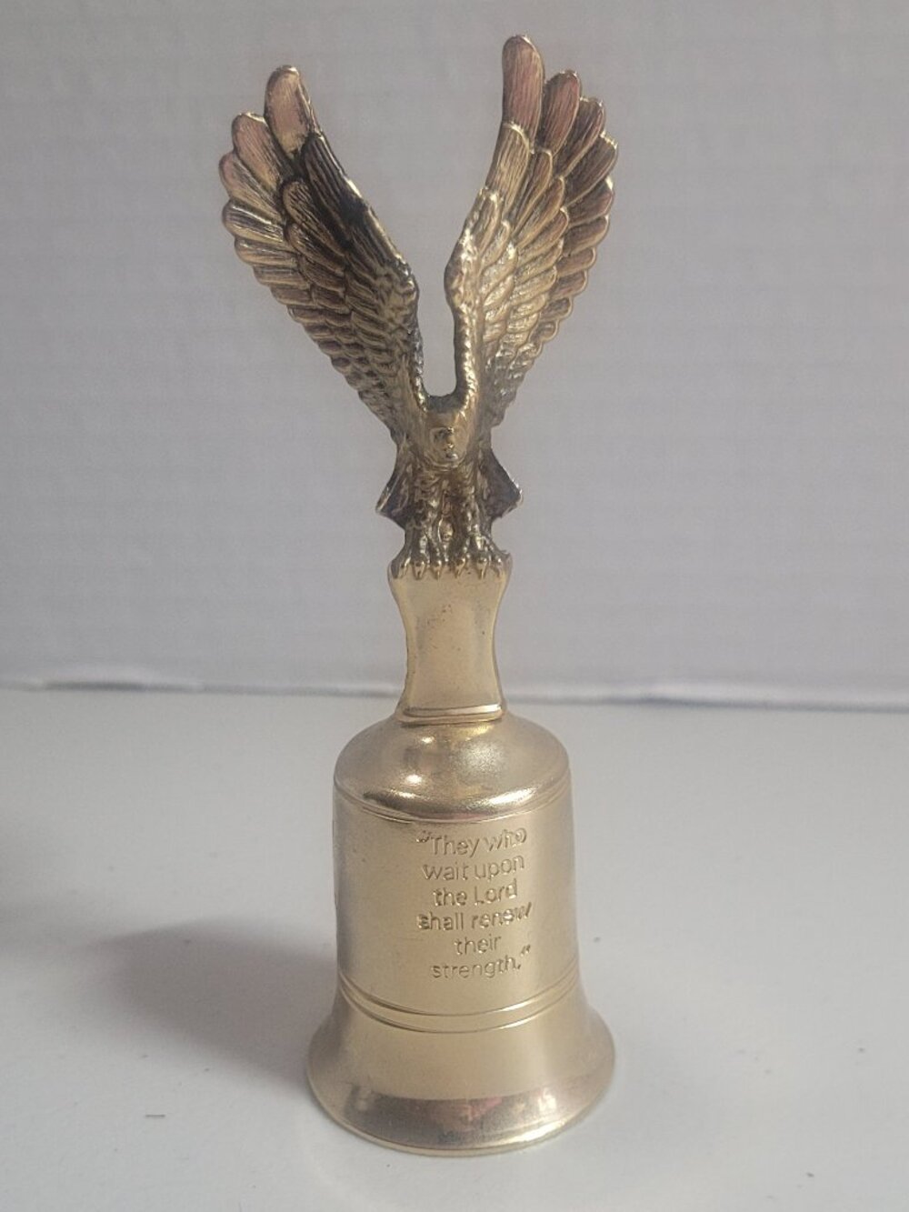 BELL Brass Eagle Ringer Bible Verses ISAIAH 40:31 Small 5 inches Unusual Sturdy